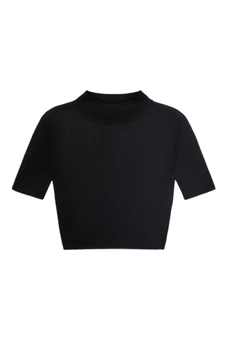 Pull-over maille crop - Noir