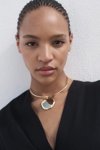 Robe lyocell croisée - Noir