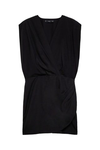 Robe lyocell croisée - Noir
