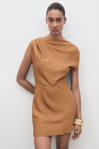 Robe asymétrique drapée - Orange