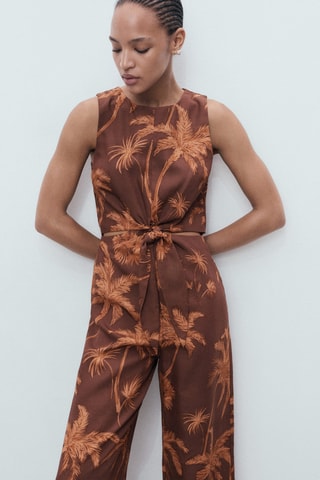 Mono lyocell découpé nœud - Marron