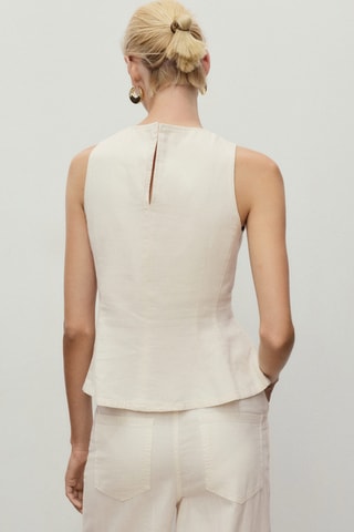 Haut évasé en denim - Blanc cassé