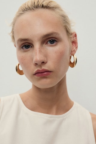 Haut évasé en denim - Blanc cassé