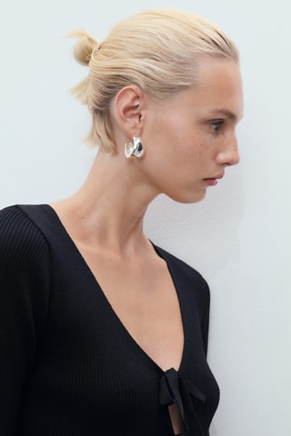 Cardigan maille nœuds - Noir