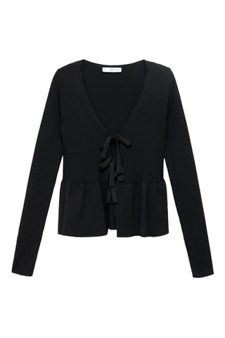 Cardigan maille nœuds - Noir