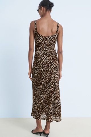 Robe midi léopard - Noir