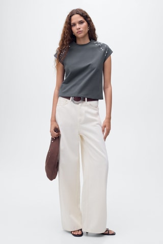 T-shirt coton à clous - Anthracite