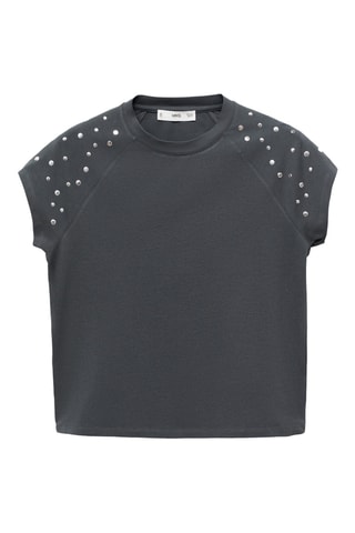 T-shirt coton à clous - Anthracite