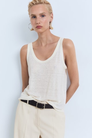 Pantalon droit taille normale - Ecru