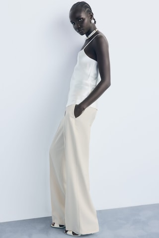 Pantalon droit taille normale - Ecru