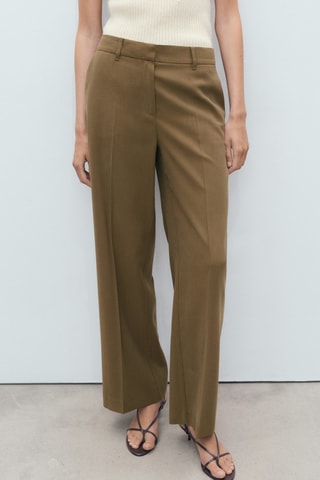 Pantalon droit taille normale - Kaki