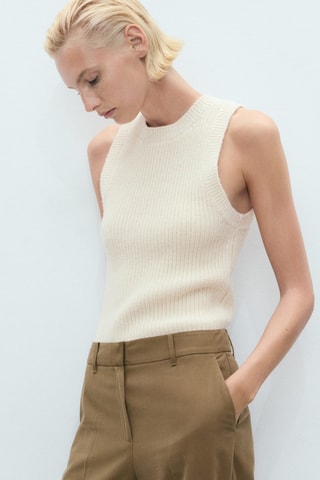 Pantalon droit taille normale - Kaki