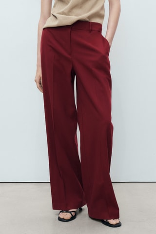 Pantalon droit taille normale - Grenat