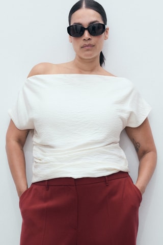 Pantalon droit taille normale - Grenat