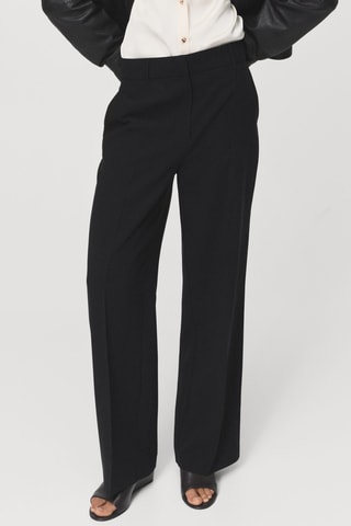 Pantalon droit taille normale - Noir