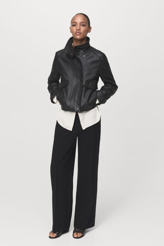 Pantalon droit taille normale - Noir