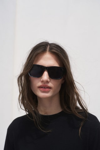 Geweven Trui met Korte Mouwen - Zwart