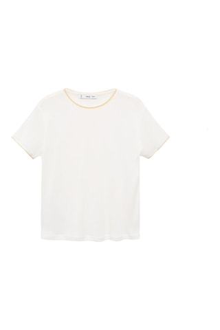 T-shirt coton combiné - Ecru