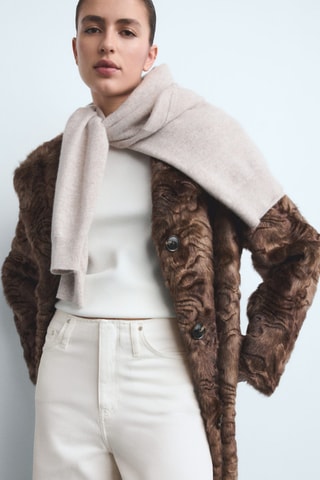 Jean large taille normale - Blanc cassé