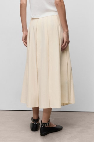 Jupe midi plissée - Ivoire