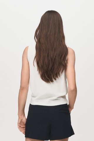 Gilet losanges col polo - Ecru