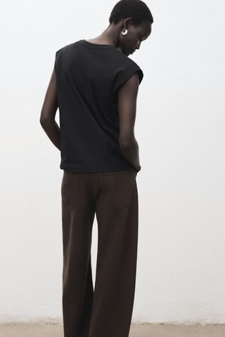 T-shirt sans manches coton - Noir