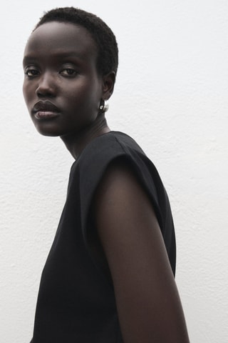 T-shirt sans manches coton - Noir