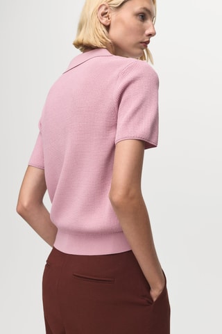 Pull-over col chemise - Rose pastel