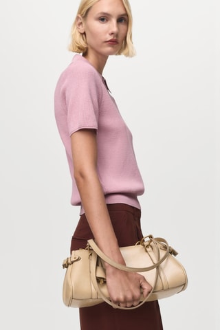 Pull-over col chemise - Rose pastel