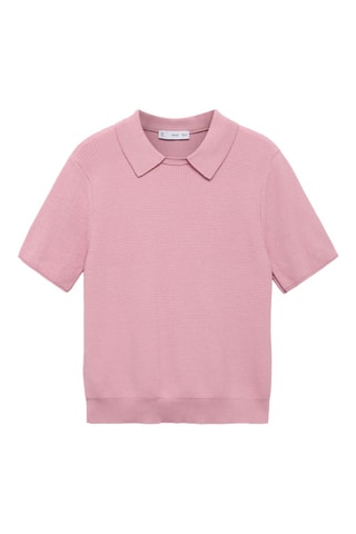 Pull-over col chemise - Rose pastel