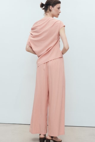 Pantalon palazzo à pinces - Rose