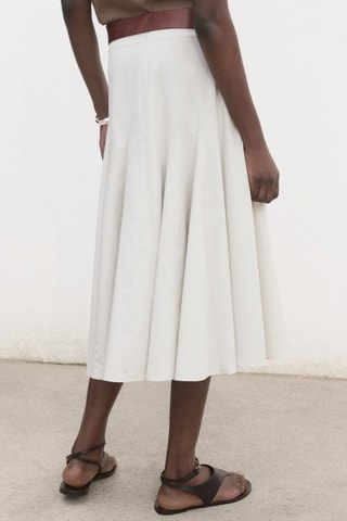 Jupe midi à plis - Gris