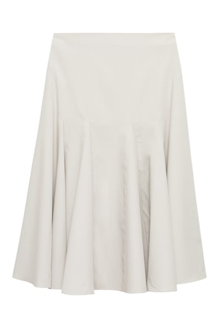 Jupe midi à plis - Gris