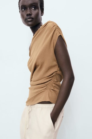 Pantalon lin cordon - Gris clair