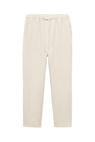 Pantalon lin cordon - Gris clair