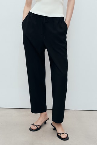 Pantalon fluide cordon - Noir