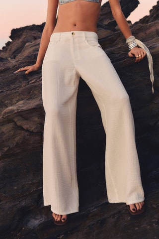 Pantalon droit coton - Blanc