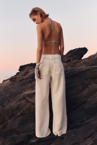 Pantalon droit coton - Blanc