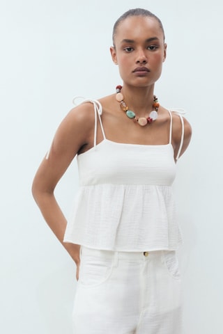 Pantalon droit coton - Blanc