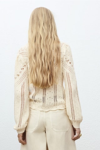 Pull-over maille détails ajourés - Ecru