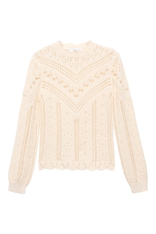 Pull-over maille détails ajourés - Ecru