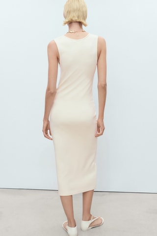 Robe midi ajustée - Ecru