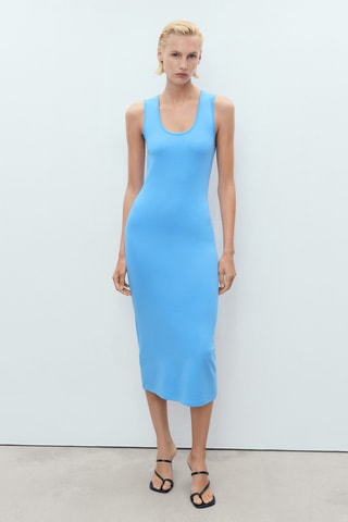 Robe midi ajustée - Bleu