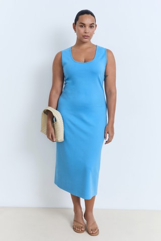 Robe midi ajustée - Bleu