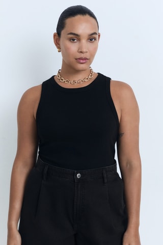 Bermuda en jean taille normale à pinces - Noir