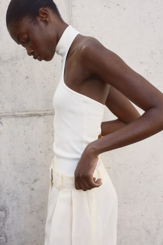 Top maille emmanchures américaines - Ecru