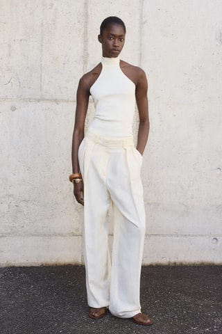 Top maille emmanchures américaines - Ecru