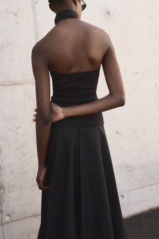 Top maille emmanchures américaines - Noir