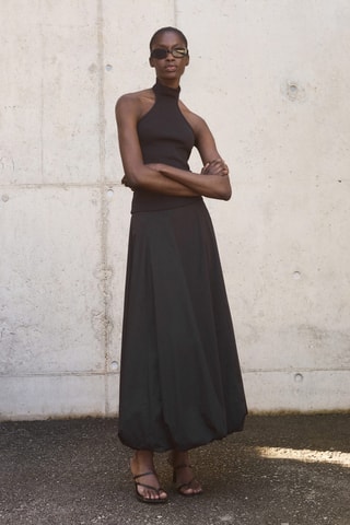 Top maille emmanchures américaines - Noir