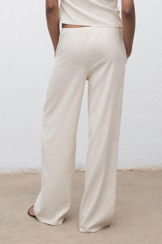 Rechte broek met koord - Ecru